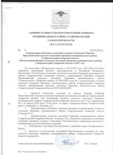 Постановление № 9 от 22.03.2018 года